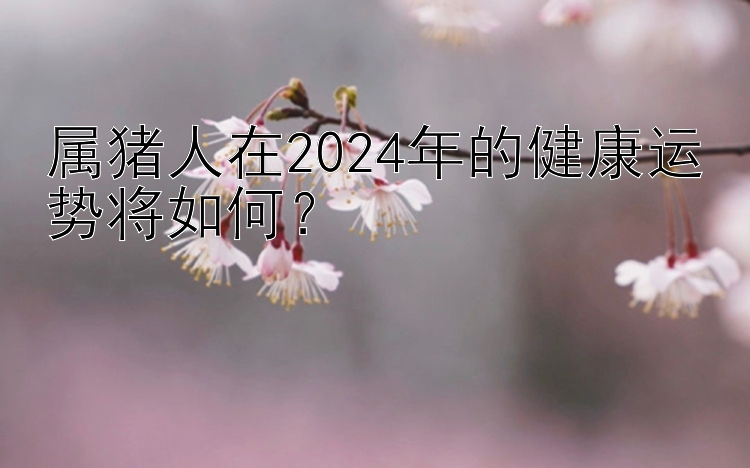 属猪人在2024年的健康运势将如何？