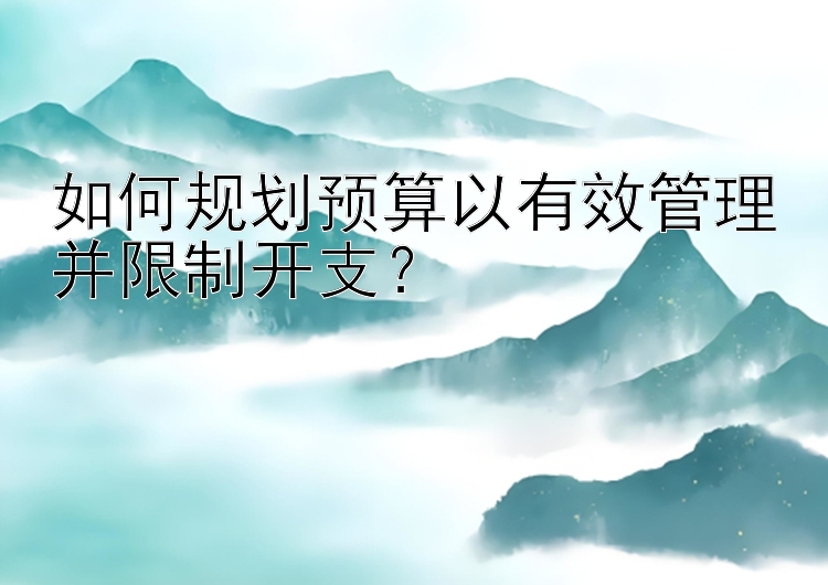 如何规划预算以有效管理并限制开支？