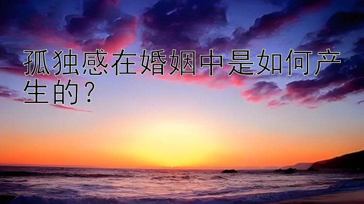 孤独感在婚姻中是如何产生的？