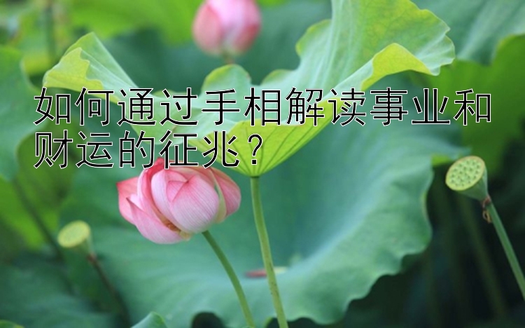 如何通过手相解读事业和财运的征兆？