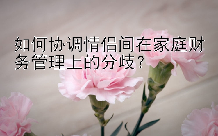 如何协调情侣间在家庭财务管理上的分歧？