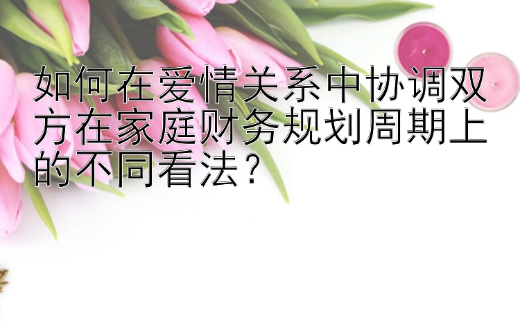 如何在爱情关系中协调双方在家庭财务规划周期上的不同看法？