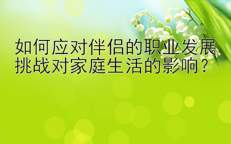 如何应对伴侣的职业发展挑战对家庭生活的影响？