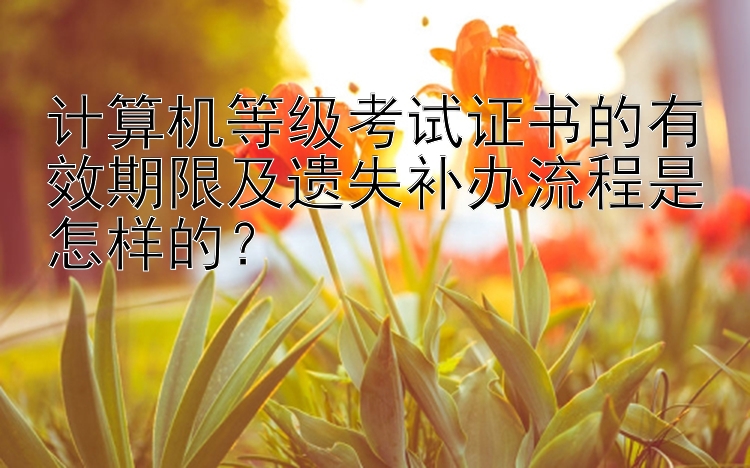 计算机等级考试证书的有效期限及遗失补办流程是怎样的？