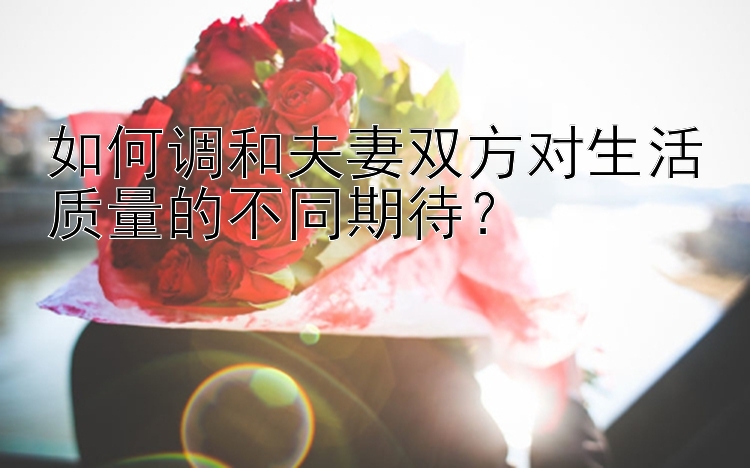 如何调和夫妻双方对生活质量的不同期待？