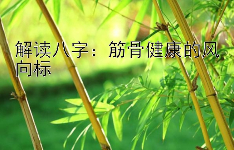 解读八字：筋骨健康的风向标