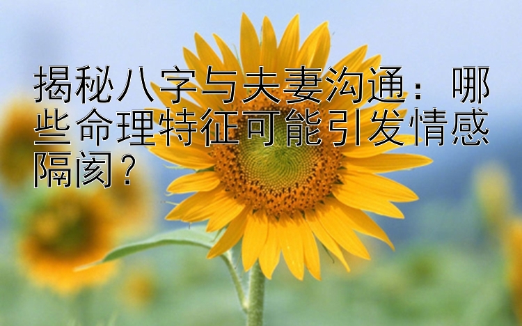 揭秘八字与夫妻沟通：哪些命理特征可能引发情感隔阂？