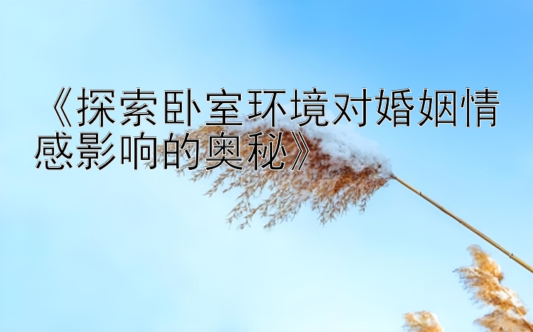 《探索卧室环境对婚姻情感影响的奥秘》