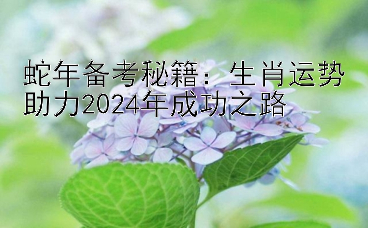 蛇年备考秘籍：生肖运势助力2024年成功之路