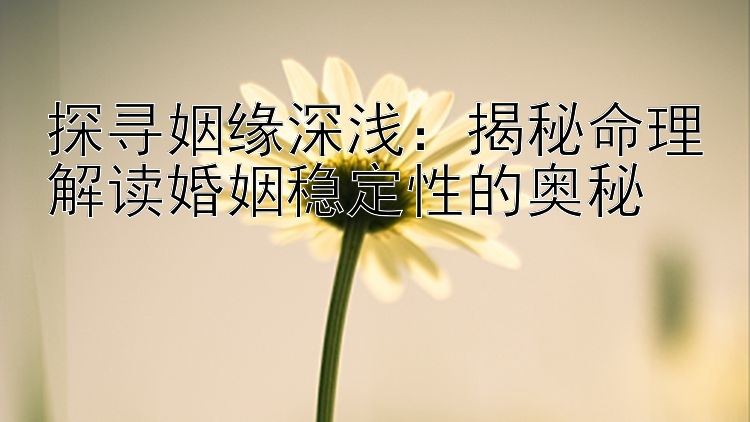 探寻姻缘深浅：揭秘命理解读婚姻稳定性的奥秘