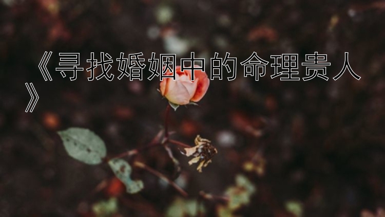 《寻找婚姻中的命理贵人》