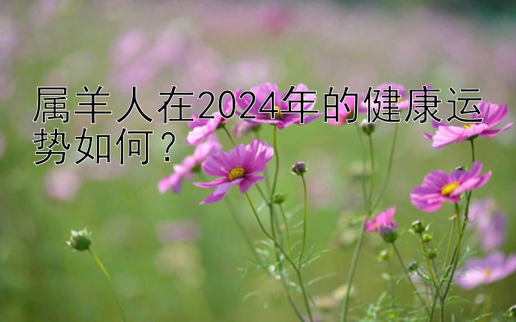 属羊人在2024年的健康运势如何？