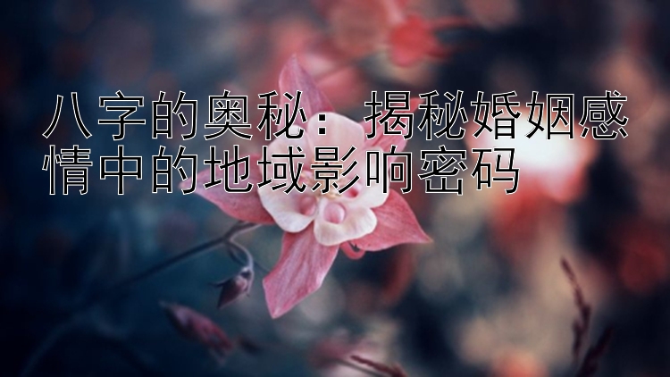 八字的奥秘：揭秘婚姻感情中的地域影响密码