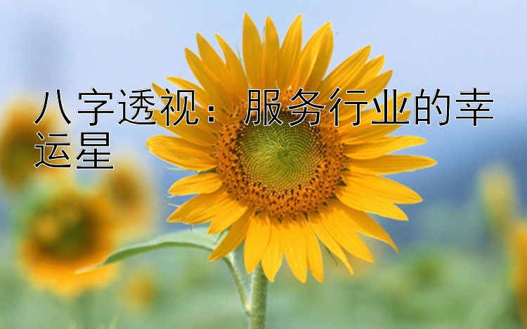 八字透视：服务行业的幸运星