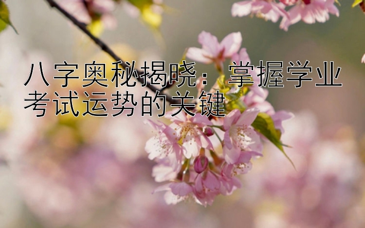 八字奥秘揭晓：掌握学业考试运势的关键