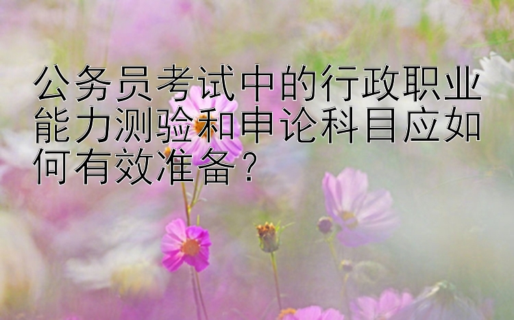 公务员考试中的行政职业能力测验和申论科目应如何有效准备？