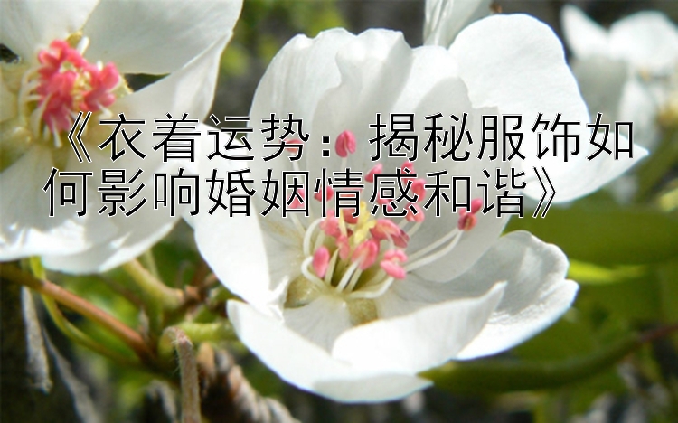 《衣着运势：揭秘服饰如何影响婚姻情感和谐》