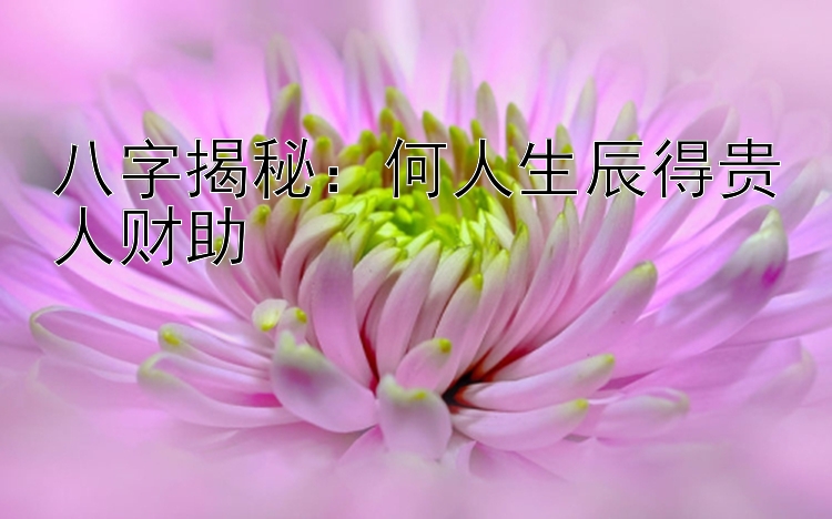 八字揭秘：何人生辰得贵人财助