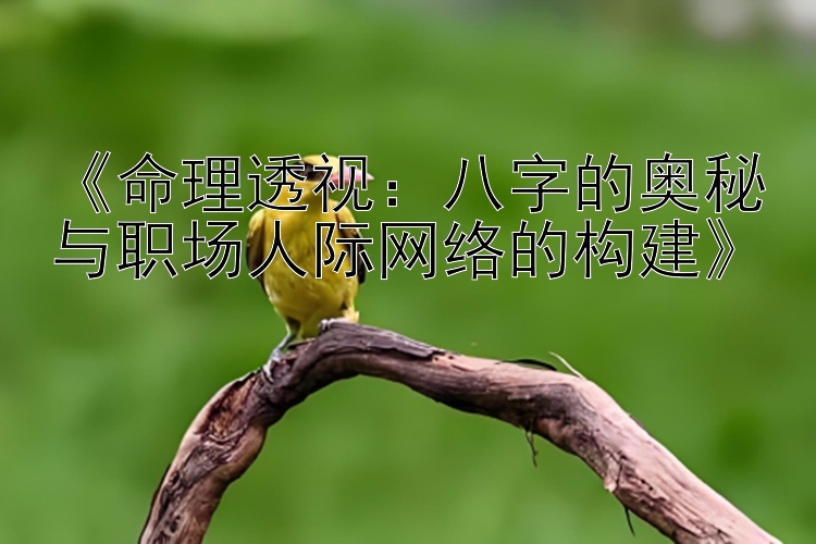 《命理透视：八字的奥秘与职场人际网络的构建》