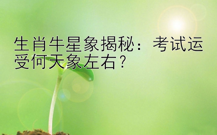 生肖牛星象揭秘：考试运受何天象左右？