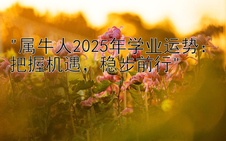 属牛人2025年学业运势：把握机遇，稳步前行