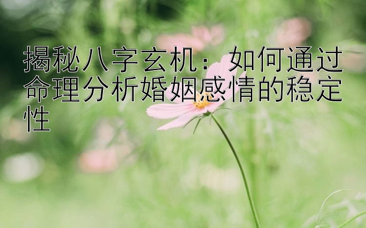 揭秘八字玄机：如何通过命理分析婚姻感情的稳定性